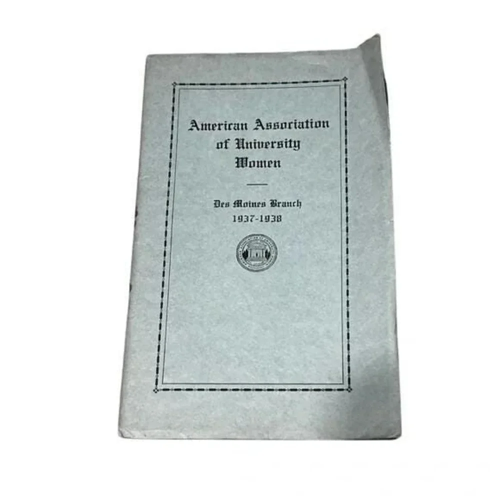 American Assoc of University Women Des Moines IA Branch Vtg Booklet 1937-38 DBX